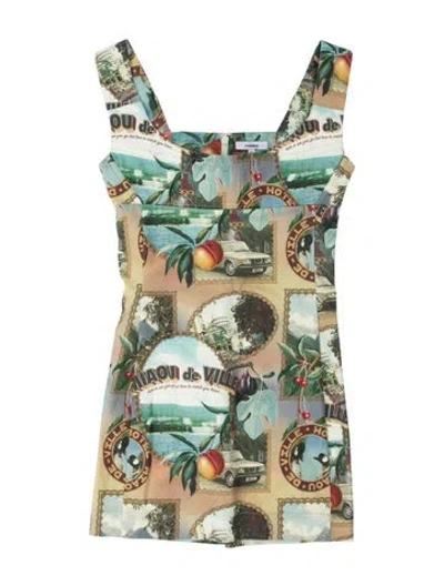 Pre-owned Miaou Graphic Print Mini Dress In Blue/green