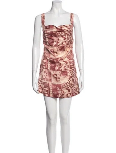 Pre-owned Miaou Graphic Print Mini Dress In Yellow