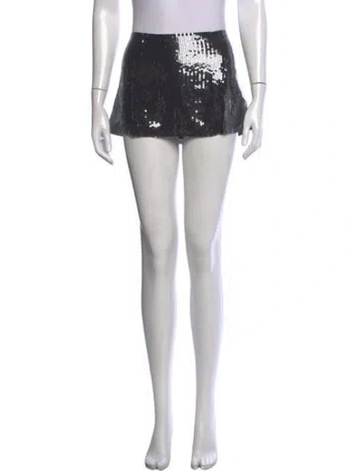 Pre-owned Miaou Graphic Print Mini Skirt In Black