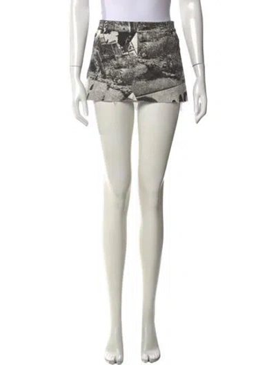Pre-owned Miaou Graphic Print Mini Skirt In Black/neutrals