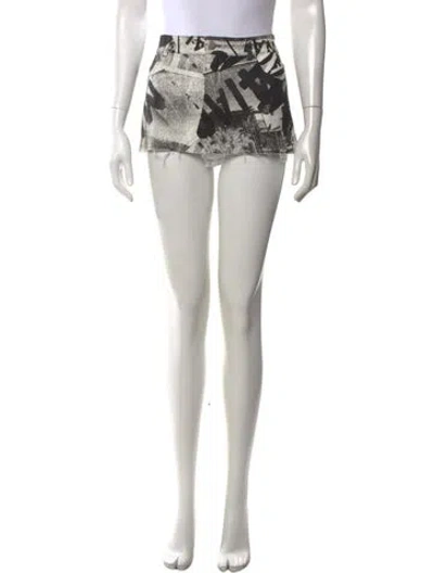Pre-owned Miaou Graphic Print Mini Skirt In Black/neutrals