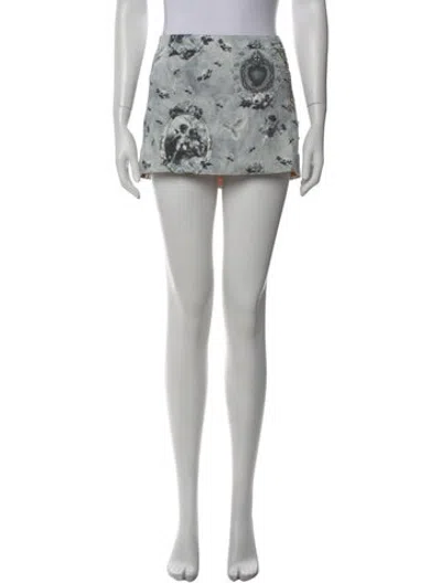 Pre-owned Miaou Graphic Print Mini Skirt In Grey