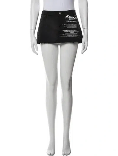 Pre-owned Miaou Graphic Print Mini Skirt In White