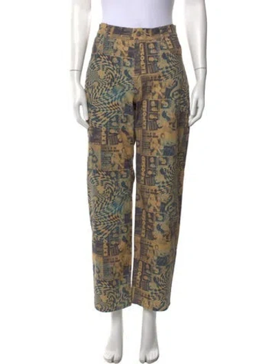 Pre-owned Miaou Graphic Print Pants In Neutral