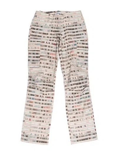 Pre-owned Miaou Graphic Print Straight Leg Pants In Neutral
