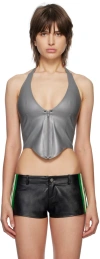 Miaou Gray Hannah Jewett Edition Mara Corset In Dark Grey