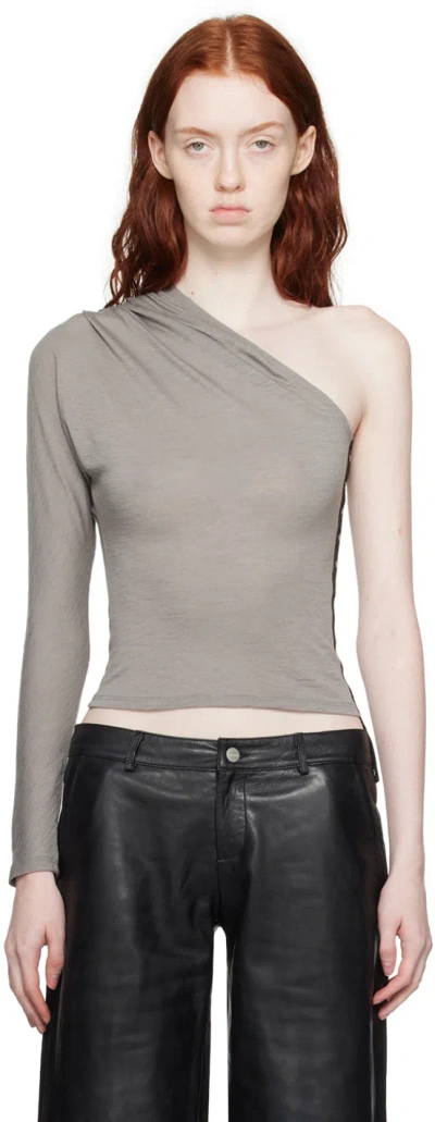 Miaou Gray Katia Long Sleeve T-shirt In Stone
