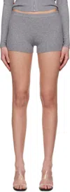 Miaou Gray Knit Booty Shorts In Mink