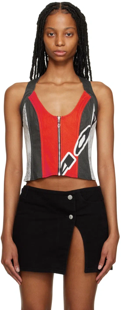 Miaou Gray Valda Corset In Roma Print