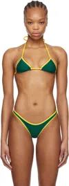 Miaou Green & Yellow Jo Bikini Top In Pine