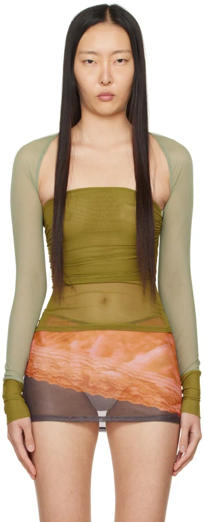 Miaou Green Iris Long Sleeve T-shirt In Cedar/olive