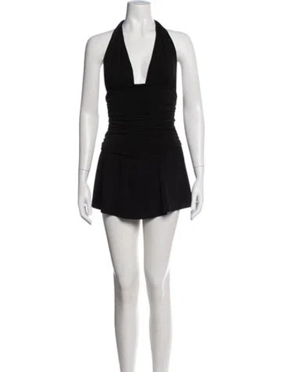 Pre-owned Miaou Halterneck Mini Dress In Black