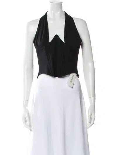 Pre-owned Miaou Halterneck Sleeveless Top W/ Tags In Black