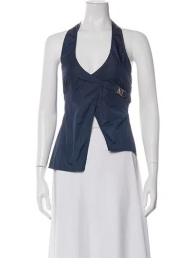 Pre-owned Miaou Halterneck Sleeveless Top In White