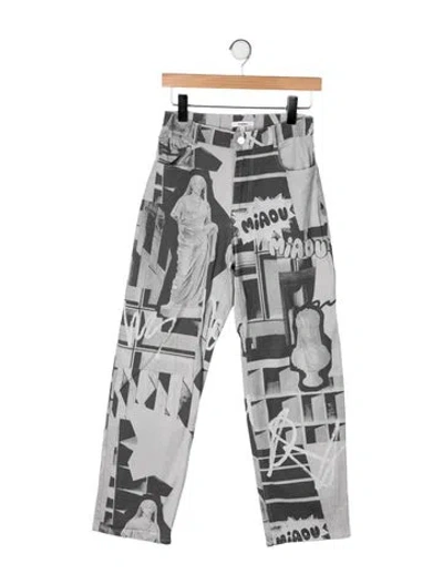 Pre-owned Miaou High-rise Straight Leg Jeans In Gray