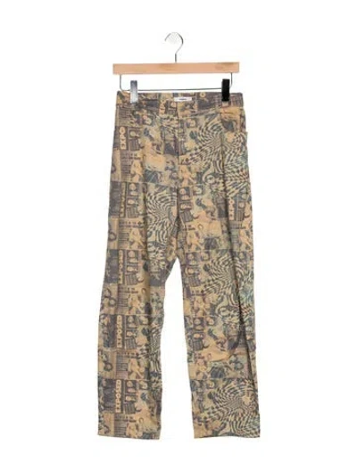Pre-owned Miaou High-rise Straight Leg Jeans In Yellow