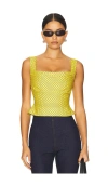 Miaou Imogene Corset In Yellow Polka Dot