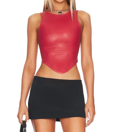 Miaou Jinx Top In Strawberry In Red