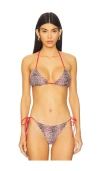 Miaou Kauai Bikini Top In Lizard Print