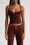 Miaou Red Kiko Denim Tank Top In Red