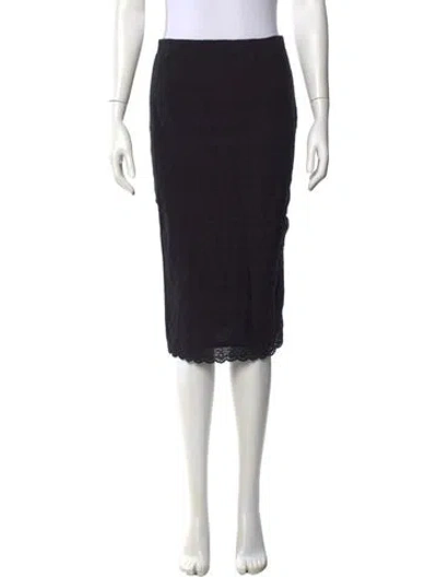 Pre-owned Miaou Lace Pattern Midi Length Skirt In Black
