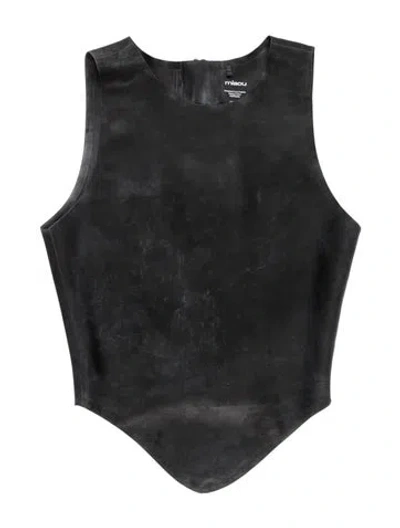 Pre-owned Miaou Latex Square Neckline Top In Grey