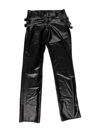 Pre-owned Miaou Latex Straight Leg Pants In Black