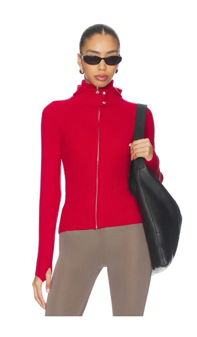 Miaou Lena Zip Up Hoodie In Red