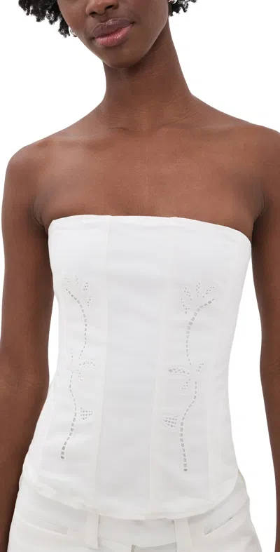 Miaou Libra Corset White Embroidered Eyelet