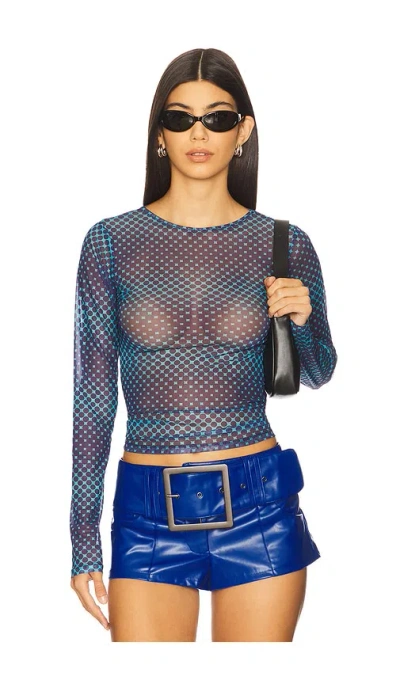 Miaou Long Sleeve Tee In Blue