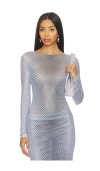 Miaou Long Sleeve Tee Warped Dot In Gray