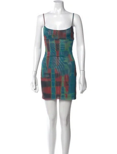 Pre-owned Miaou Mesh Mini Dress W/ Tags In Red