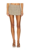 Miaou Brown Micro Miniskirt In Brown Check