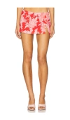 Miaou Micro Mini Skirt Siren Damask In Red
