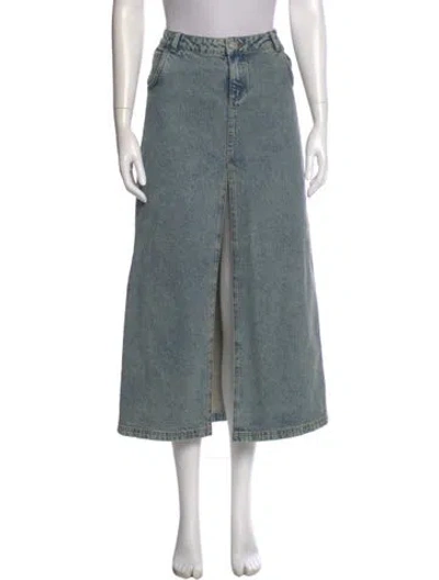 Pre-owned Miaou Midi Length Skirt In Blue