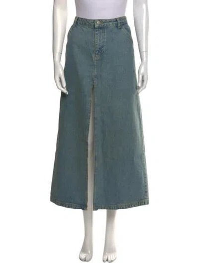 Pre-owned Miaou Midi Length Skirt In Blue