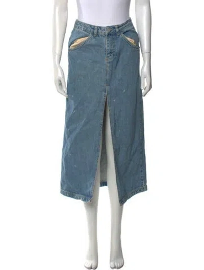 Pre-owned Miaou Midi Length Skirt In Blue