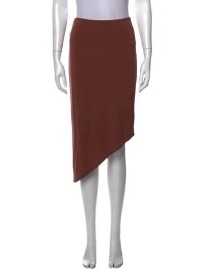 Pre-owned Miaou Midi Length Skirt In Brown