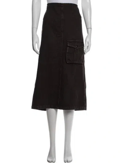 Pre-owned Miaou Midi Length Skirt In Brown