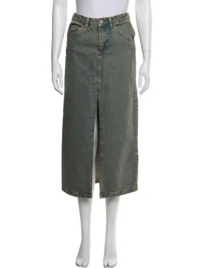 Pre-owned Miaou Midi Length Skirt In Green