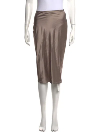 Pre-owned Miaou Midi Length Skirt In Metallic/silver
