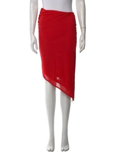 Pre-owned Miaou Midi Length Skirt In Red