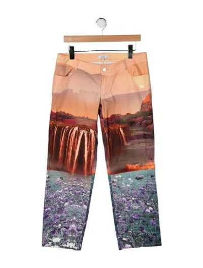 Pre-owned Miaou Mid-rise Straight Leg Jeans In Orange