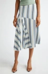Miaou Mila Stripe Stretch Jersey Midi Skirt