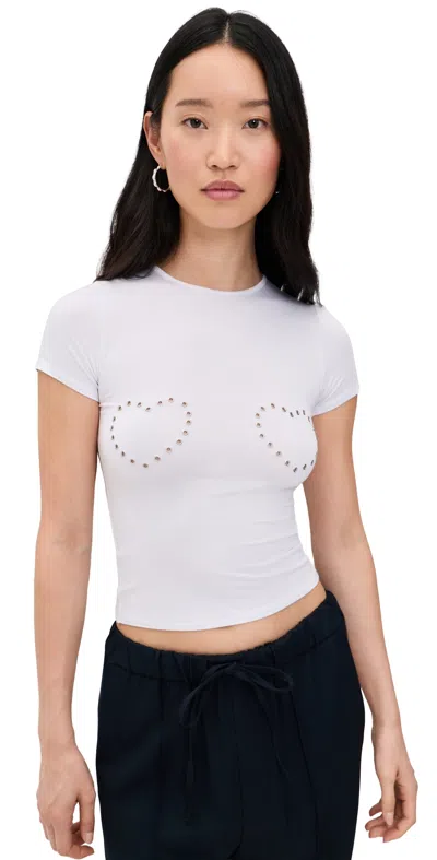 Miaou Mini Heart Tee White Grommet Heart