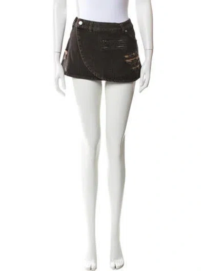 Pre-owned Miaou Mini Skirt In Brown