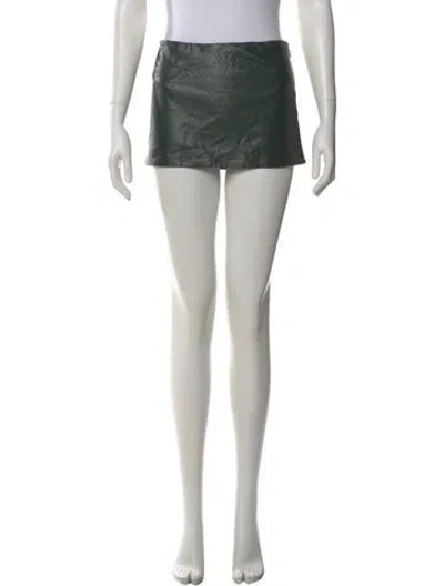 Pre-owned Miaou Mini Skirt In Green
