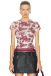 Miaou Mini Tee In Maroon Toile