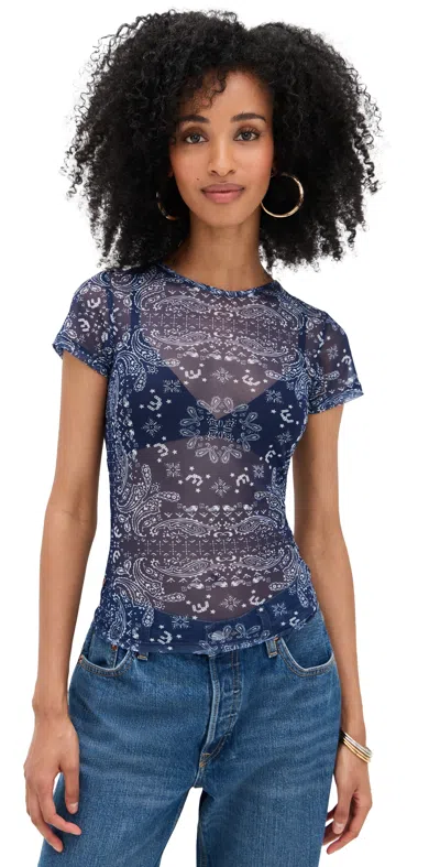 Miaou Mini Tee Navy Bandana In Blue
