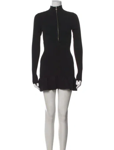 Pre-owned Miaou Mock Neck Mini Dress In Black